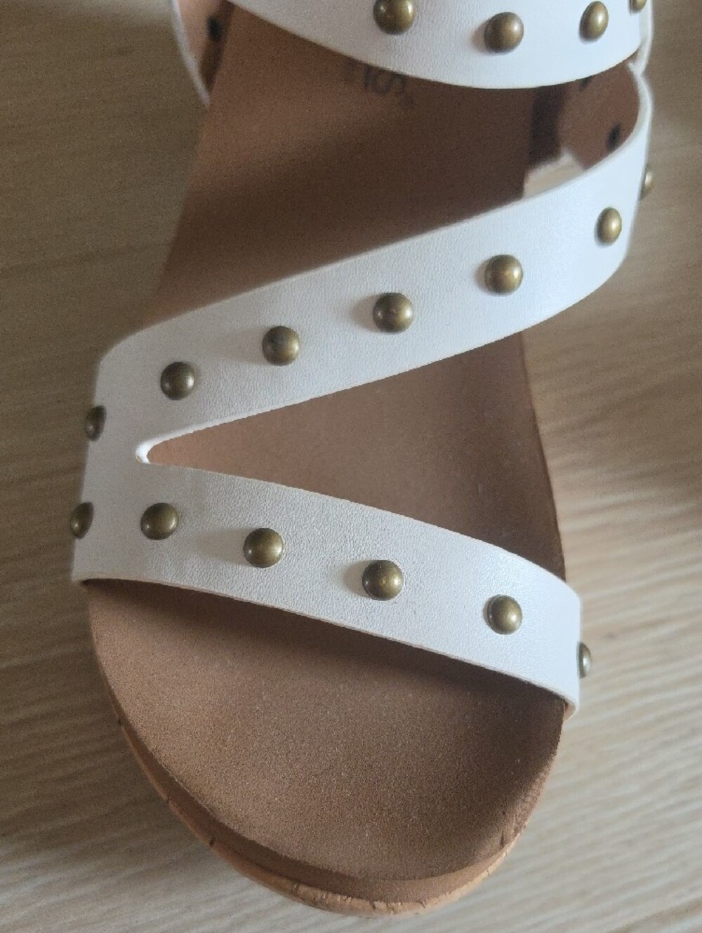 Corkys White Studded Cork Wedge Sandals - Picture 12 of 16